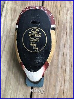 Big Sky Carvers Wood Duck Resin Figurine Signed Ashley Gray 6.5