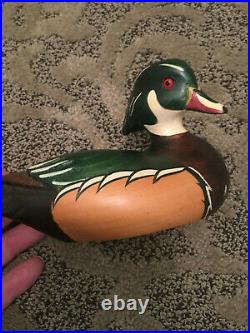 Big Sky Carvers Wood Duck Signed Chris Linn Crafted 1999 Numbered 1102 6 1/2