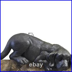 Big Sky Carvers Wood Framed Mirror Dog Treat Knobs For Hanging Black Lab Dog