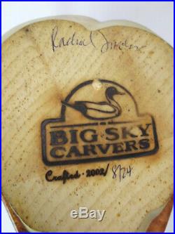 Big Sky Carvers Wood Grouse Duck Decoy Artist Signed Hand Carved