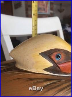 Big Sky Carvers Wood Pelican Master's Edition Wood Carving Montana Hand Carved