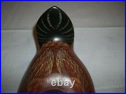 Big Sky Carvers Wood Ruddy Duck Decoy Signed by D. ASHER 9 1/2 Long