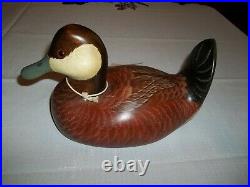 Big Sky Carvers Wood Ruddy Duck Decoy Signed by D. ASHER 9 1/2 Long