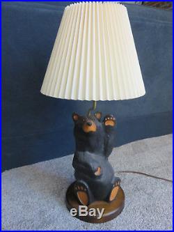 Big Sky Carvers Wooden Bear Table Lamp Vintage! Jeff Fleming