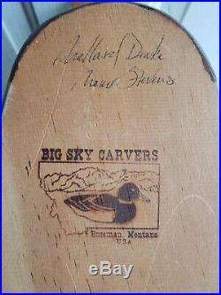 Big Sky Carvers Wooden Carved Mallard Drake Signed By Artist