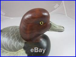 Big Sky Carvers Wooden Redhead Duck Decoy Montana USA Signed