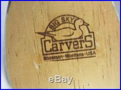 Big Sky Carvers Wooden Redhead Duck Decoy Montana USA Signed
