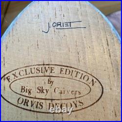 Big Sky Carvers Wooden Wood Common Loon Duck Decoy Figurine Signed J Oriet