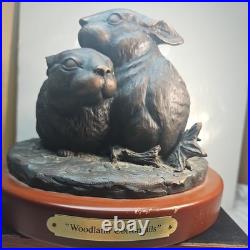 Big Sky Carvers Woodland Cottontails Bronzed Rabbits Bunnies 1983 Burl Jones