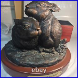 Big Sky Carvers Woodland Cottontails Bronzed Rabbits Bunnies 1983 Burl Jones