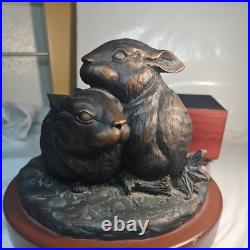 Big Sky Carvers Woodland Cottontails Bronzed Rabbits Bunnies 1983 Burl Jones