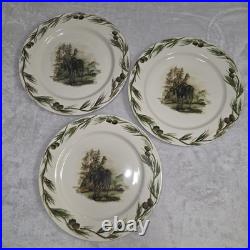 Big Sky Carvers Woodland Moose 10.5 Dinner Plates Pinecones Karry Hesla Set 3