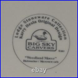 Big Sky Carvers Woodland Moose 10.5 Dinner Plates Pinecones Karry Hesla Set 3