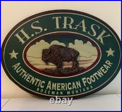 Big Sky Carvers buffalo sign Montana artist signed h. S. Track shoe Hand Painted