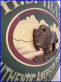 Big Sky Carvers buffalo sign Montana artist signed h. S. Track shoe Hand Painted