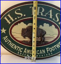Big Sky Carvers buffalo sign Montana artist signed h. S. Track shoe Hand Painted