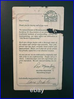 Big Sky Carvers buffalo sign Montana artist signed h. S. Track shoe Hand Painted