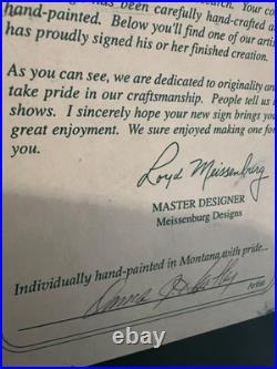 Big Sky Carvers buffalo sign Montana artist signed h. S. Track shoe Hand Painted