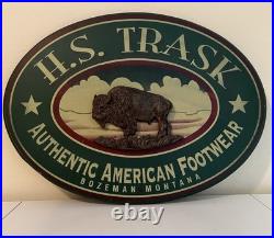 Big Sky Carvers buffalo sign Montana artist signed h. S. Track shoe Hand Painted