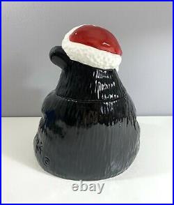 Big Sky Carvers by Jeff Fleming Christmas Bearfoot Ceramic Cookie Jar HTF