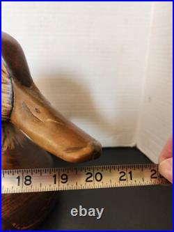 Big Sky Carvers' wooden Large 20 Duck decoy Dated 2002 Tammy Finly