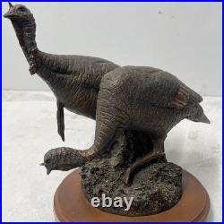 Big Sky Sculpture Carvers Double Take Turkeys 9 Bronze Finish Bradford Williams