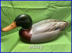 Big sky carved mallard ducks decoys with matching Hudson River inlay stamp WOOD