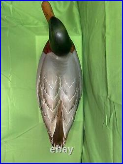 Big sky carved mallard ducks decoys with matching Hudson River inlay stamp WOOD