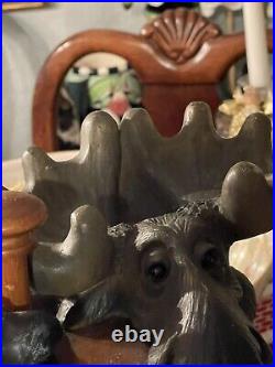 Big sky carvers moose paper towel holder Cutest Face In Town Rare Large 16 Tall