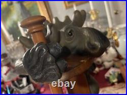 Big sky carvers moose paper towel holder Cutest Face In Town Rare Large 16 Tall