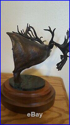 Big sky carvers whitetail hole in horn bronze deer sculpture limited edition