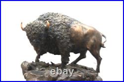 Bison Sculpture Marc Pierce Big Sky Carvers Signature Collection original box