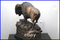 Bison Sculpture Marc Pierce Big Sky Carvers Signature Collection original box