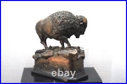 Bison Sculpture Marc Pierce Big Sky Carvers Signature Collection original box