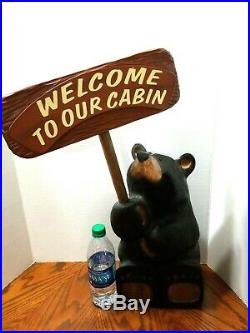 Black Bear Jeff Fleming Big Sky Bears Carvers Montana Solid Pine Carved Welcome