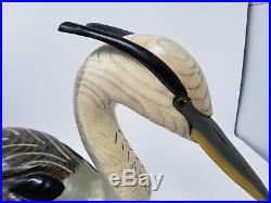 Blue Heron Wood Carved Shorebird Tom Taber for Big Sky Carvers