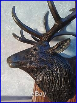 Bradford Williams Big Sky Carvers Deer Elk Stag Head 3D Plaque Faux Bronze