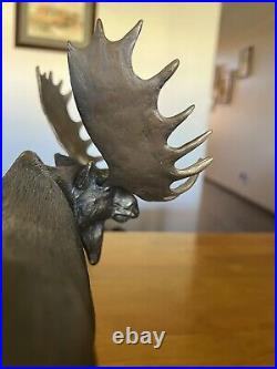 Bradford Williams Big Sky Carvers Montana Grand Old Man Bronze Moose Sculpture