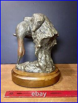 Bradford Williams Grand MasterHunting Dog Retriever Duck Bronze Sculpture #104