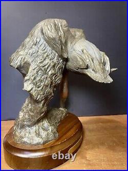 Bradford Williams Grand MasterHunting Dog Retriever Duck Bronze Sculpture #104