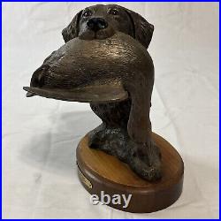 Bradford Williams Grand MasterHunting Dog Retriever Duck Bronze Sculpture #1116