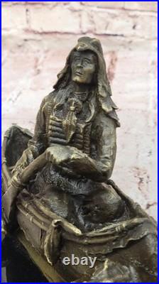 Bronze Big Sky Carvers Sculpture Canoe Trip Bear Bears Cub Indian Hotcast Decor