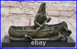 Bronze Big Sky Carvers Sculpture Canoe Trip Bear Bears Cub Indian Hotcast Figure
