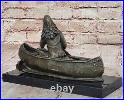 Bronze Big Sky Carvers Sculpture Canoe Trip Bear Bears Cub Indian Hotcast Figure