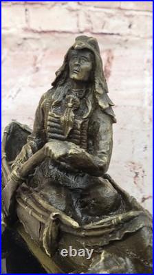 Bronze Big Sky Carvers Sculpture Canoe Trip Bear Bears Cub Indian Hotcast Figure