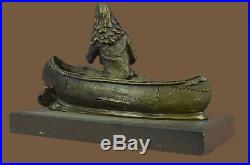 Bronze Sculpture BIG SKY CARVERS CANOE TRIP BEAR BEARS CUB INDIAN HOTCAST BC