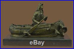 Bronze Sculpture Statue BIG SKY CARVERS CANOE BEAR BEARS CUB INDIAN HOTCAST MB