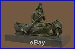 Bronze Sculpture Statue BIG SKY CARVERS CANOE TRIP BEAR BEARS CUB INDIAN HOTC A1