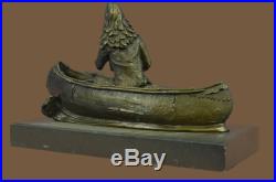 Bronze Sculpture Statue BIG SKY CARVERS CANOE TRIP BEAR BEARS CUB INDIAN HOTCAST