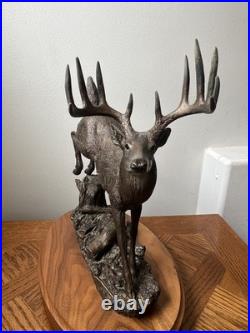 Bronze Whitetail Deer Leaping by B. J. Williams, Big Sky Carvings